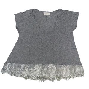 Abercrombie & Fitch- Gray Fashion Tshirt With Lace.